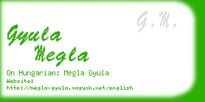 gyula megla business card